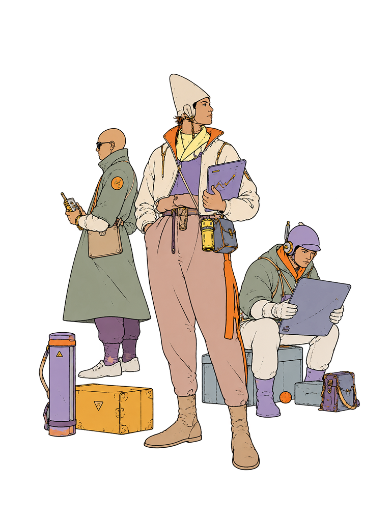 Three RaidGuild builders equipped for their work